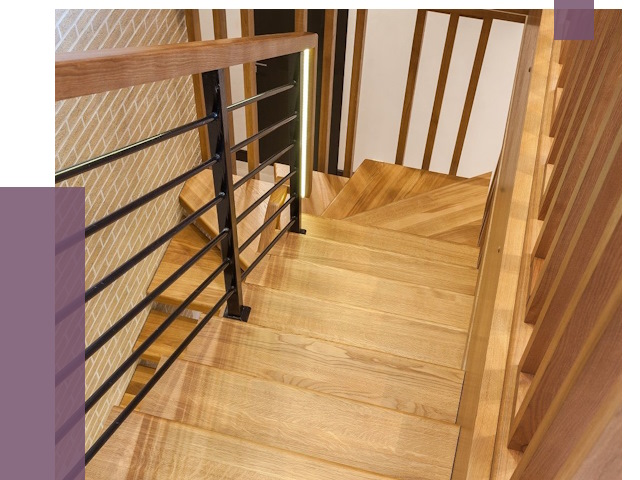 Лестницы из ясеня в Мытищах под ключ от 9952 руб. 