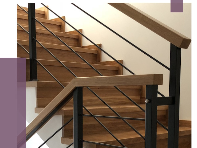Обшивка металлической лестницы деревом в Мытищах от 4316 руб.