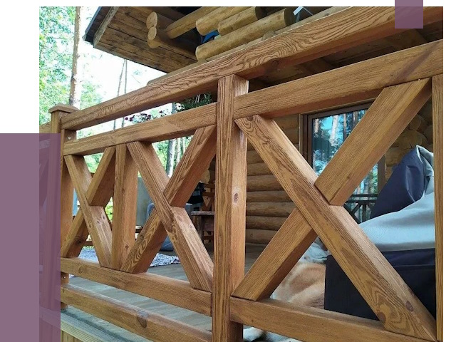 Деревянные перила под ключ в Мытищах от 7616 руб. 