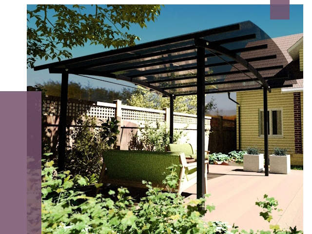 Навесы для террасы в Мытищах от 12948 руб. под ключ | ПРОЛЁТ-Мтщ