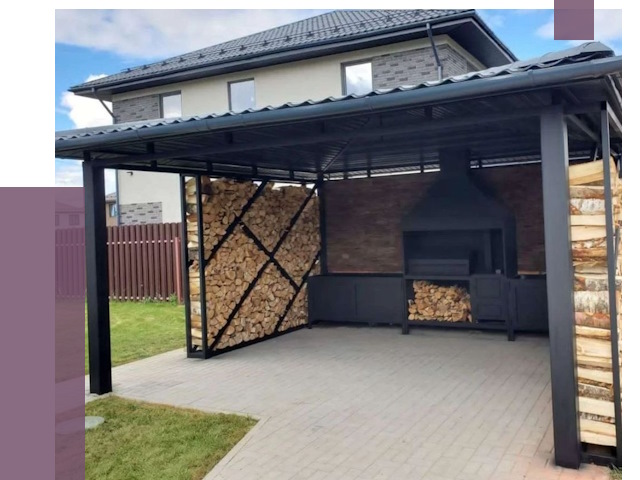 Навесы для барбекю в Мытищах от 12643 руб. под ключ | ПРОЛЁТ-Мтщ