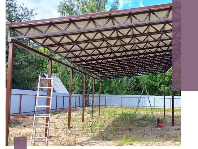 Односкатные навесы под ключ в Мытищах — изготовление и монтаж