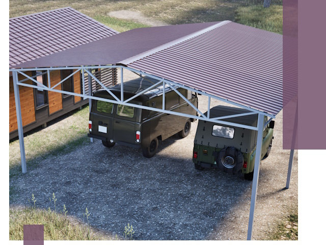 Двускатные навесы под ключ в Мытищах — изготовление и монтаж