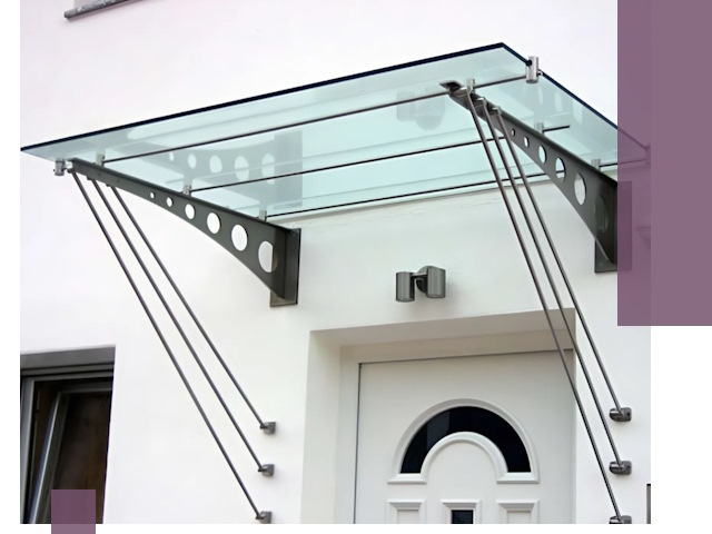 Козырьки над входом под ключ в Мытищах — изготовление и монтаж
