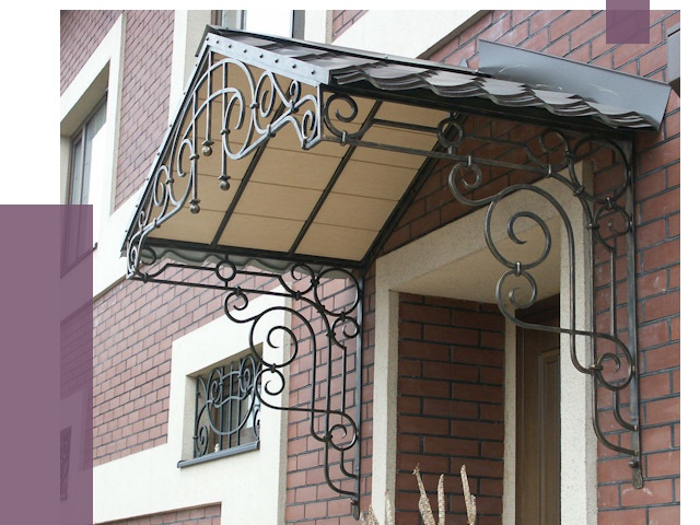 Двускатные козырьки в Мытищах под ключ от 12694 руб.