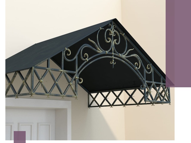 Двускатные металлические козырьки под ключ в Мытищах