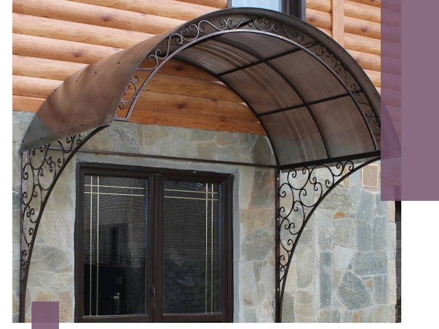 Арочные козырьки под ключ в Мытищах: изготовление и монтаж
